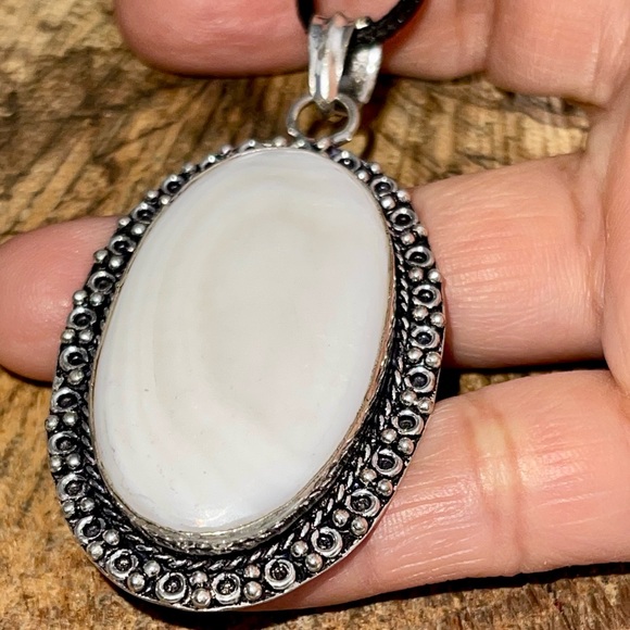 handmade & handcrafted gemstone jewelry Jewelry - Mother of Pearl Pendant 2 1/2”